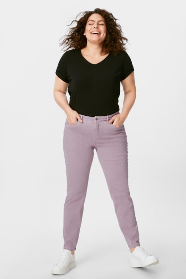 Damen - Hose - Slim Fit - hellviolett