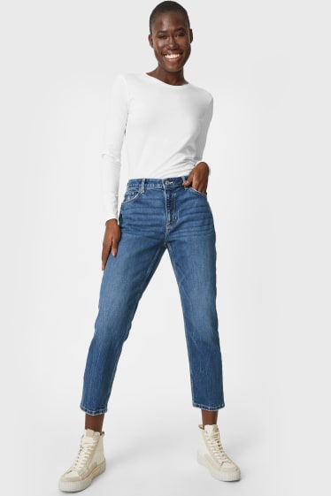 Damen - Straight Tapered Ankle Jeans - jeans-blau