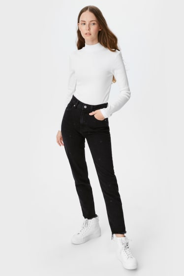 Adolescenți și tineri - CLOCKHOUSE - slim ankle jeans - negru