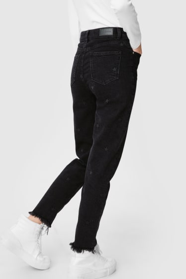 Adolescenți și tineri - CLOCKHOUSE - slim ankle jeans - negru