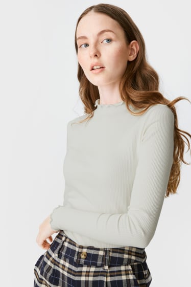 Femei - CLOCKHOUSE - tricou cu mânecă lungă - alb