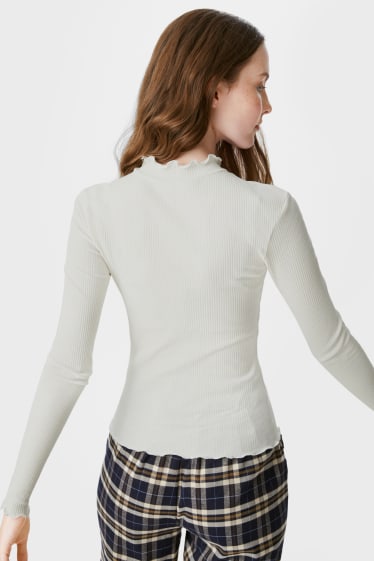 Femei - CLOCKHOUSE - tricou cu mânecă lungă - alb