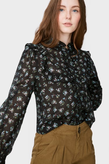 Women - CLOCKHOUSE - blouse - floral - black