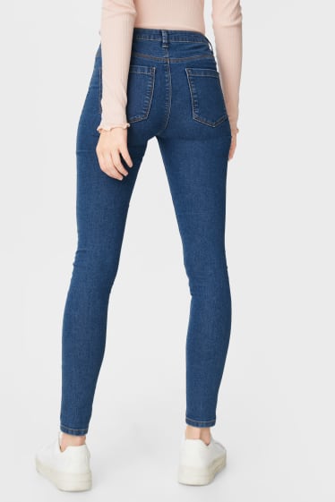 Femei - CLOCKHOUSE - super skinny jeans - high waist - denim-albastru
