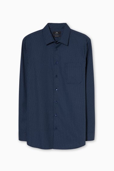Heren - Business-overhemd - regular fit - kent - donkerblauw