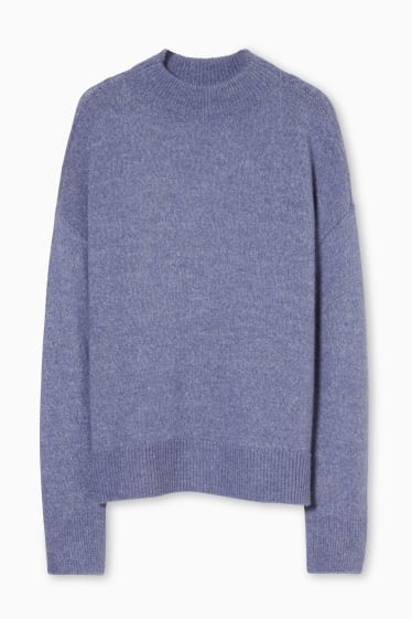 Women - Basic jumper - blue-melange