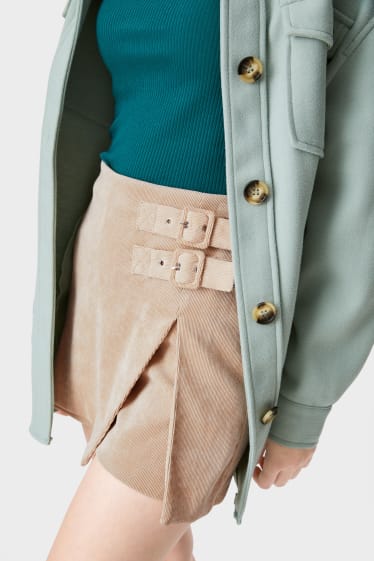 Teens & young adults - CLOCKHOUSE - corduroy skort - beige