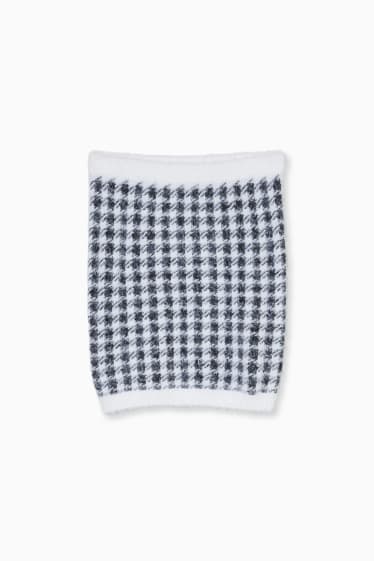 Donna - Gonna in maglia - nero / bianco
