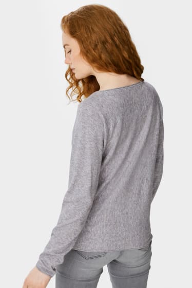 Damen - Pullover - grau-melange