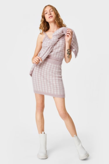 Damen - Strickrock - rosa