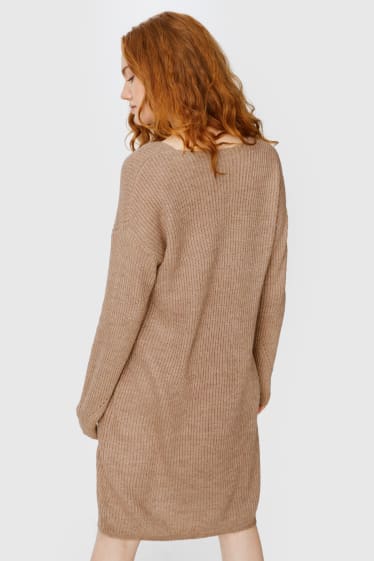 Donna - Vestito in maglia - marrone chiaro
