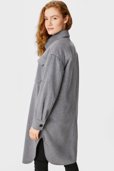 Femmes - Veste-chemise - gris chiné