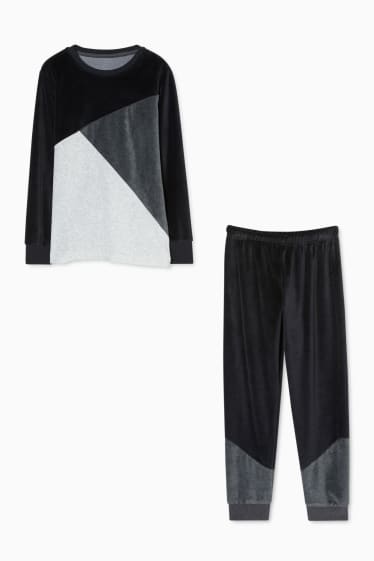 Kinderen - Pyjama - 2-delig - zwart / grijs
