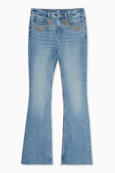 Damen - Flared Jeans - jeans-hellblau