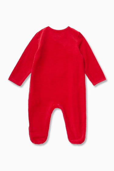 Babies - Winnie the Pooh - baby Christmas sleepsuit - red