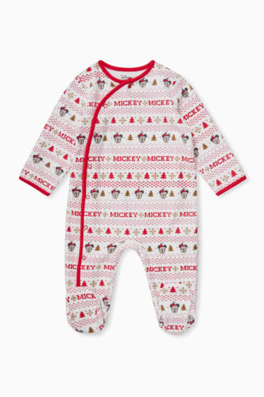 Babys - Mickey Mouse - babykerstpyjama - wit / rood