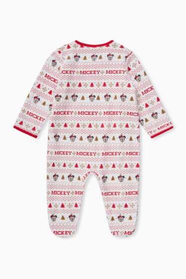 Niemowlęta - Myszka Miki - świąteczna piżama niemowlęca - biały / czerwony