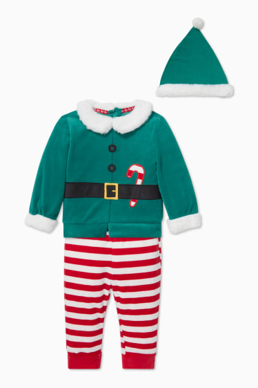 Babys - Baby-Weihnachts-Outfit - 3 teilig - grün