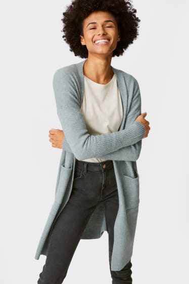 Women - Basic cardigan - mint green