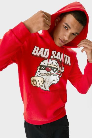 Men - CLOCKHOUSE - Christmas hoodie - Father Christmas - red