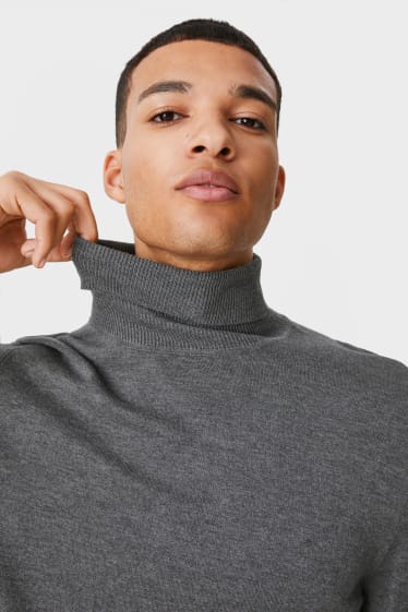 Uomo - CLOCKHOUSE - maglione a dolcevita - grigio melange