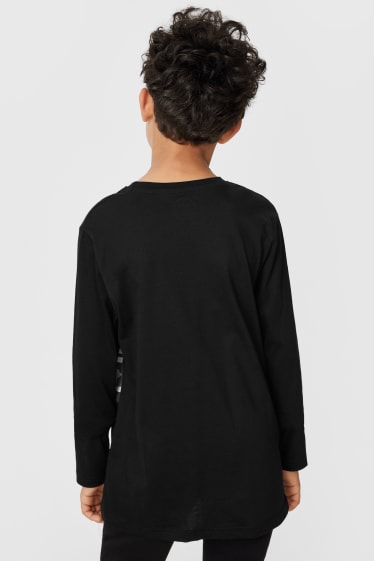 Kinder - Multipack 3er - Langarmshirt - schwarz / weiß