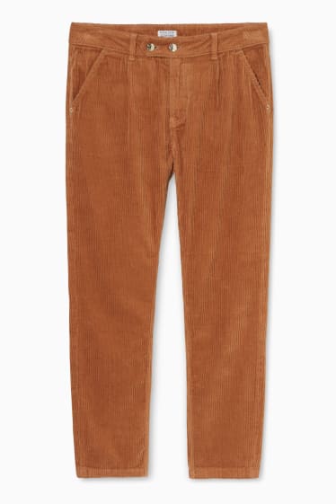 Dames - Corduroy broek - straight tapered fit - havanna