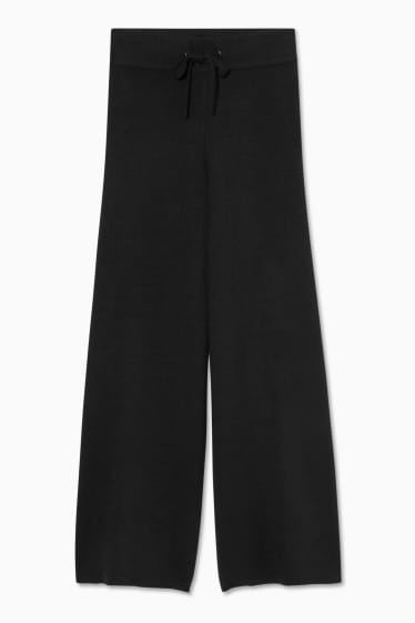 Femmes - CLOCKHOUSE - pantalon de maille - palazzo - noir