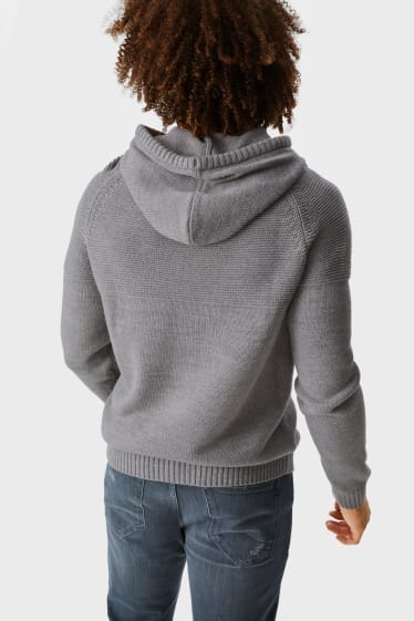 Uomo - CLOCKHOUSE - maglione con cappuccio - grigio melange