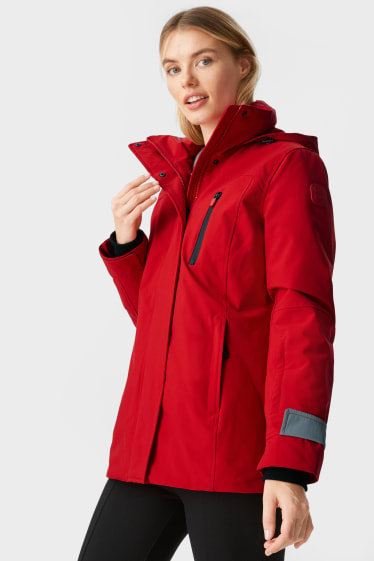 Women - Outdoor jacket with hood - THERMOLITE® - red