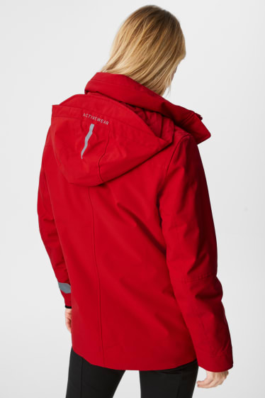 Women - Outdoor jacket with hood - THERMOLITE® - red