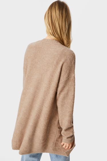 Women - Bouclé cardigan - light brown