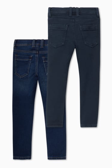 Niños - Pack de 2 - jeans térmicos y pantalones térmicos - skinny fit - azul oscuro