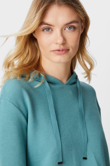 Women - Hooded jumper - 2-in-1 look - mint green