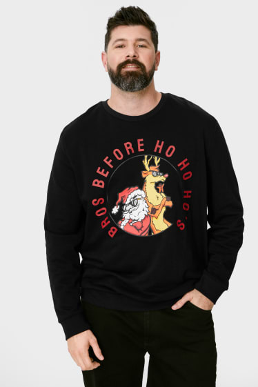 Men - CLOCKHOUSE - Christmas sweatshirt - Father Christmas - black