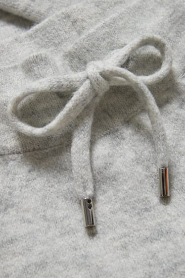 Women - Knitted trousers - light gray-melange