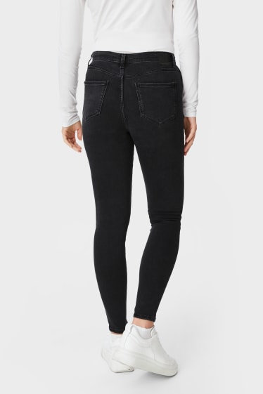 Femmes - Skinny jean - super high waist - jean gris foncé