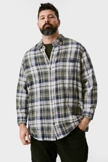 Hombre - Camisa - regular fit - button down - de cuadros - verde