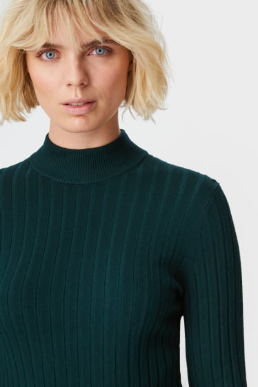 Damen - Basic-Pullover - dunkelgrün