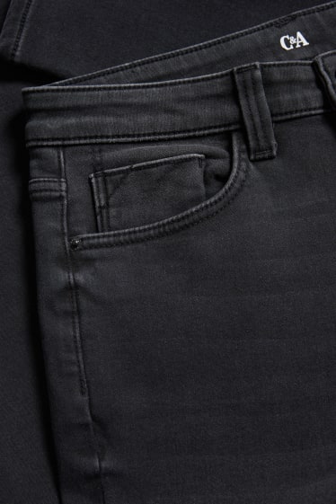 Kobiety - Skinny jeans - ciepłe dżinsy - dżins-ciemnoszary