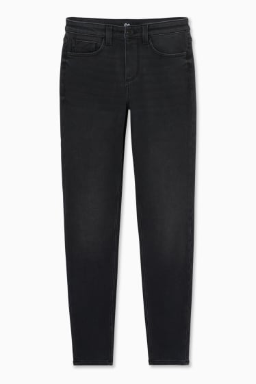 Women - Skinny jeans - thermal jeans - denim-dark gray