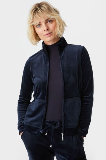 Women - Basic zip-through sweatshirt - dark blue