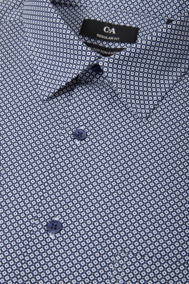 Men - Business shirt - regular fit - Kent collar - extra-long sleeves - dark blue / white
