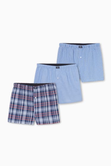 Uomo - Confezione da 3 - boxer - di stoffa intessuta - blu scuro