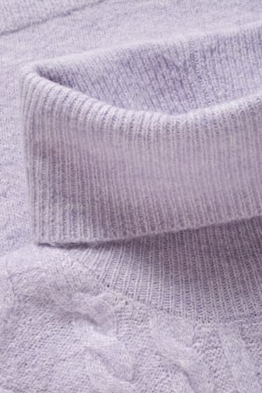 Femmes - Gilet en maille sans manches doté de cordons à nouer - violet clair