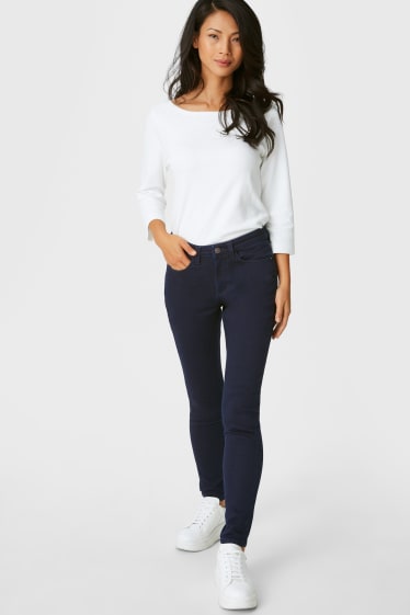 Women - Skinny jeans - thermal jeans - denim-dark blue