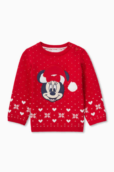 Babies - Minnie Mouse - baby Christmas jumper - red