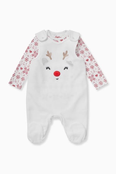 Baby Girls - Christmas romper set - 2 piece - white