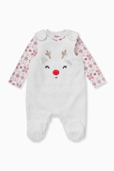 Babies - Christmas romper set - 2 piece - white