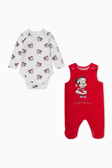 Babies - Minnie Mouse - Christmas romper set - white / red